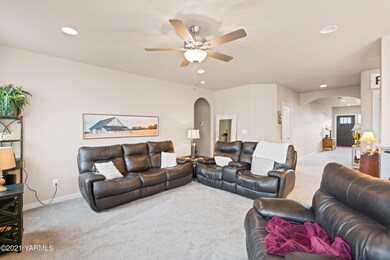 Living room open to kitchen & dining