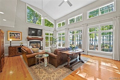 Two story great room with propane fireplace.