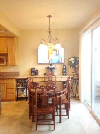 Dining area with patio door access to side yard