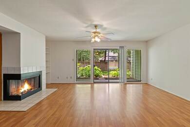 Woodburning fireplace adds the right ambiance to t