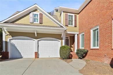 View of front of home with a garage