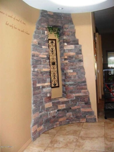 built in stone niche in foyer 2