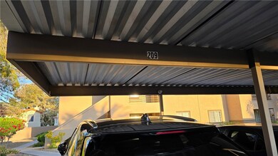 View of covered parking lot