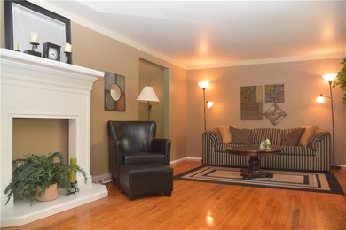 Beautiful hard wood floors in living room.