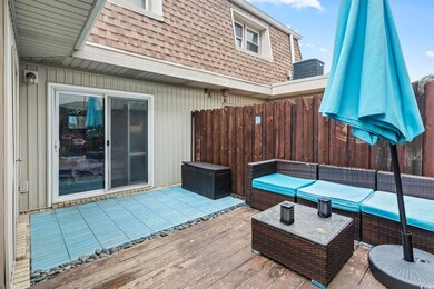 Wooden deck with outdoor lounge area