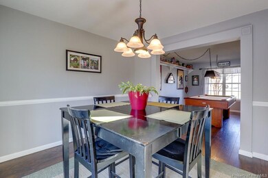 Another view of dining area with view into living 
