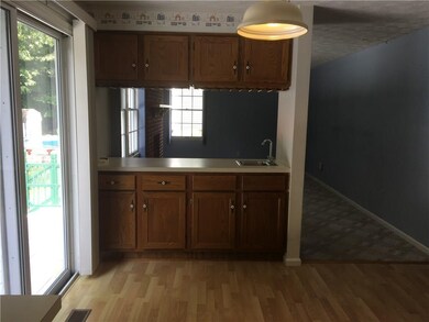 Work area between kitchen and family room.