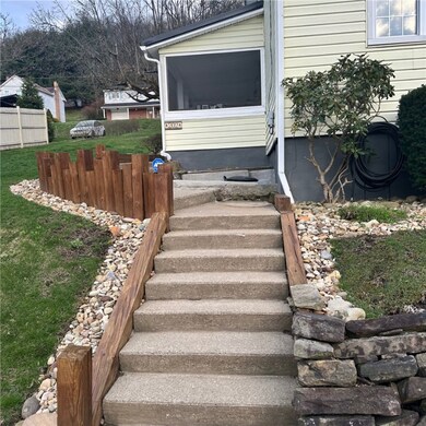 Stairway to covered porch