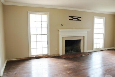 Living Room: wood burning fireplace