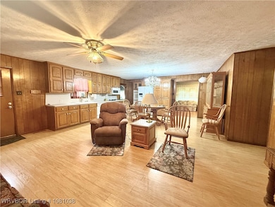 Large Living/Dining/Kitchen Area.  Pretty Wood Flo