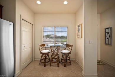 View of tiled dining space