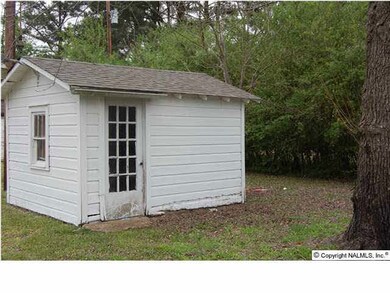 Storage shed at back of property