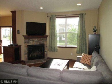 Family room with gas burning stone fireplace
