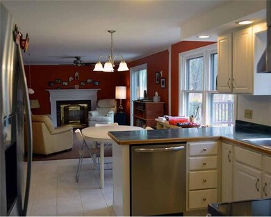 Looking into family room from Eat-in Kitchen.