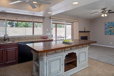 Spacious kitchen island