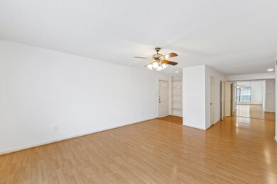 The open concept living and dining room make this