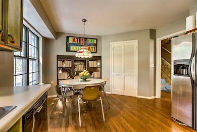 Stainless refrigerator stays. Pantry offers plenty