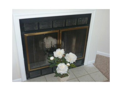 Living Room. Wood Burning Fireplace