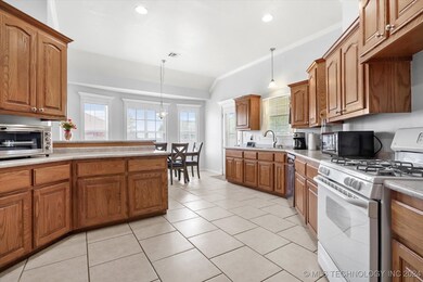 Kitchen looking into dining area