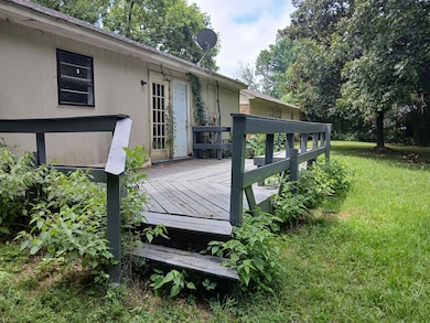 Wooden deck with a lawn