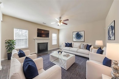 Virtually staged living room
