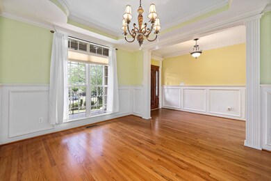 Large dining room with detailed millwork