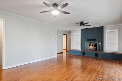 Living area with wood burning firepalce