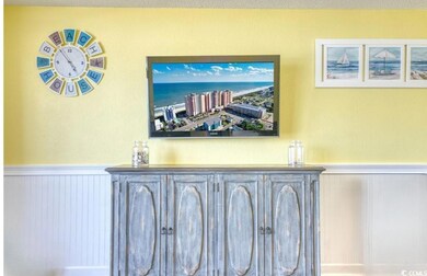 Detailed view of wainscoting and a bar