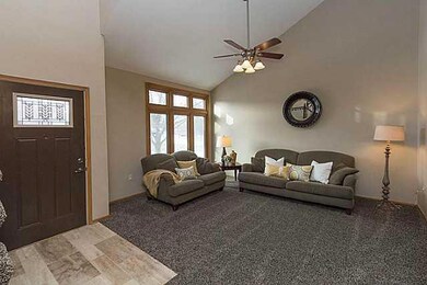 Living Room. Impressive vaulted ceilings and large