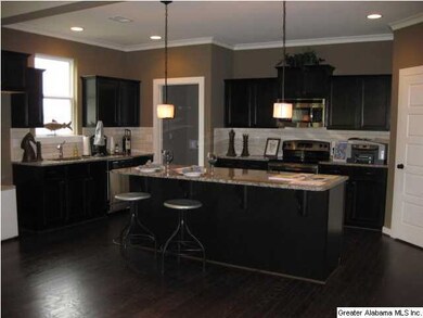 A view back into the kitchen from the great room. 