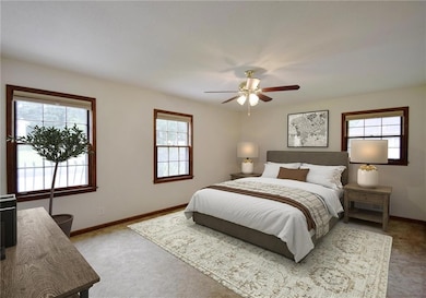 Virtually staged primary suite