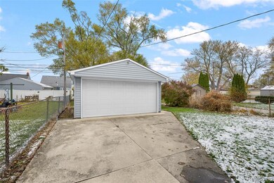 View of detached garage