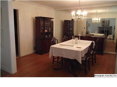 The formal dining room is really nice with molding