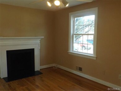 Living room with fireplace.