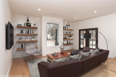Cozy living room open to the kitchen.