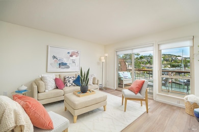 Living room with water views