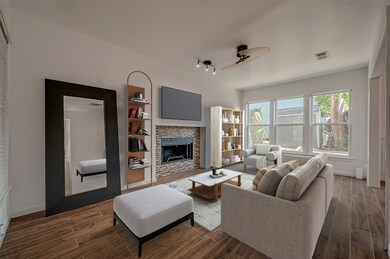 Virtually staged view of the living room.