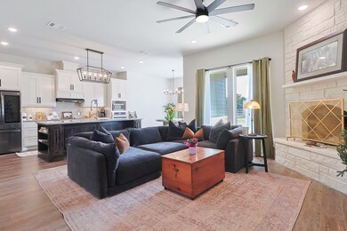 Open concept living and kitchen area.