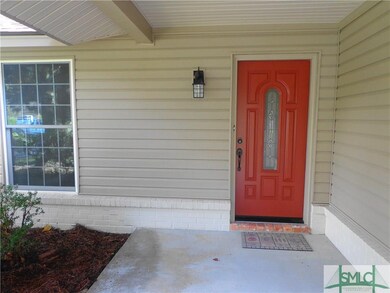 Covered Front Porch with New Front Door