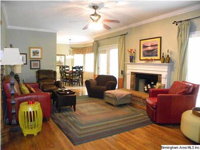 Oversize den with fireplace