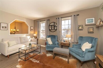 Living room with a nice ornamental interior window