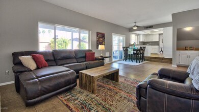 Open living room to kitchen