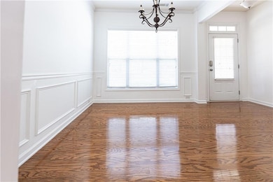 Unfurnished dining area featuring a notable chande