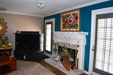 Here is a closeup photo of the fireplace and the 2
