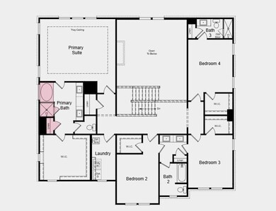 Second Floor Plan - Additional highlights include: a sunroom with a covered back patio, and a separate tub and walk-in shower in the primary bathroom