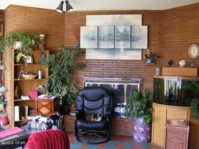 front fireplace  behind the black chair