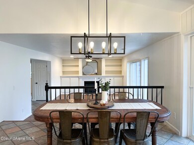 View of sunken living room from kitchen