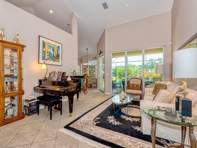 Living room with cathedral ceiling