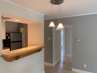 Kitchen with freestanding refrigerator, a kitchen