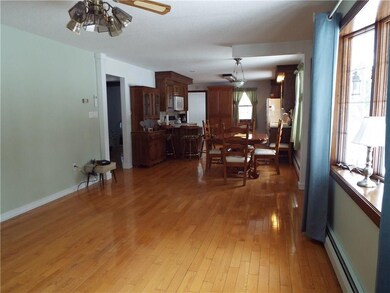 Kitchen open to dining and living room